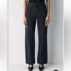 Aritzia Denim Forum The Farrah Hi-Rise Wide Jean 29 Black